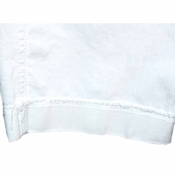 Amazing WHBM Blanc White Denim Raw Hem Cuffs Capri Jeans Size 10 GUC - Picture 6 of 14
